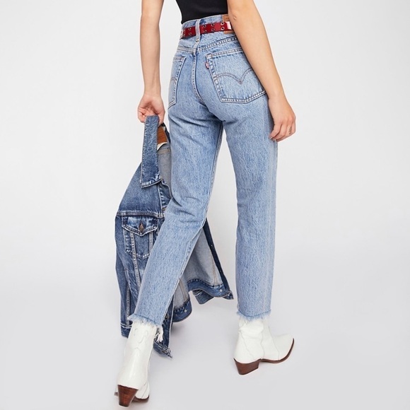 NWT Levi’s Wedgie Icon Fit High Rise Raw Light Wash Rigid Denim Jeans In Shut Up - Picture 2 of 13